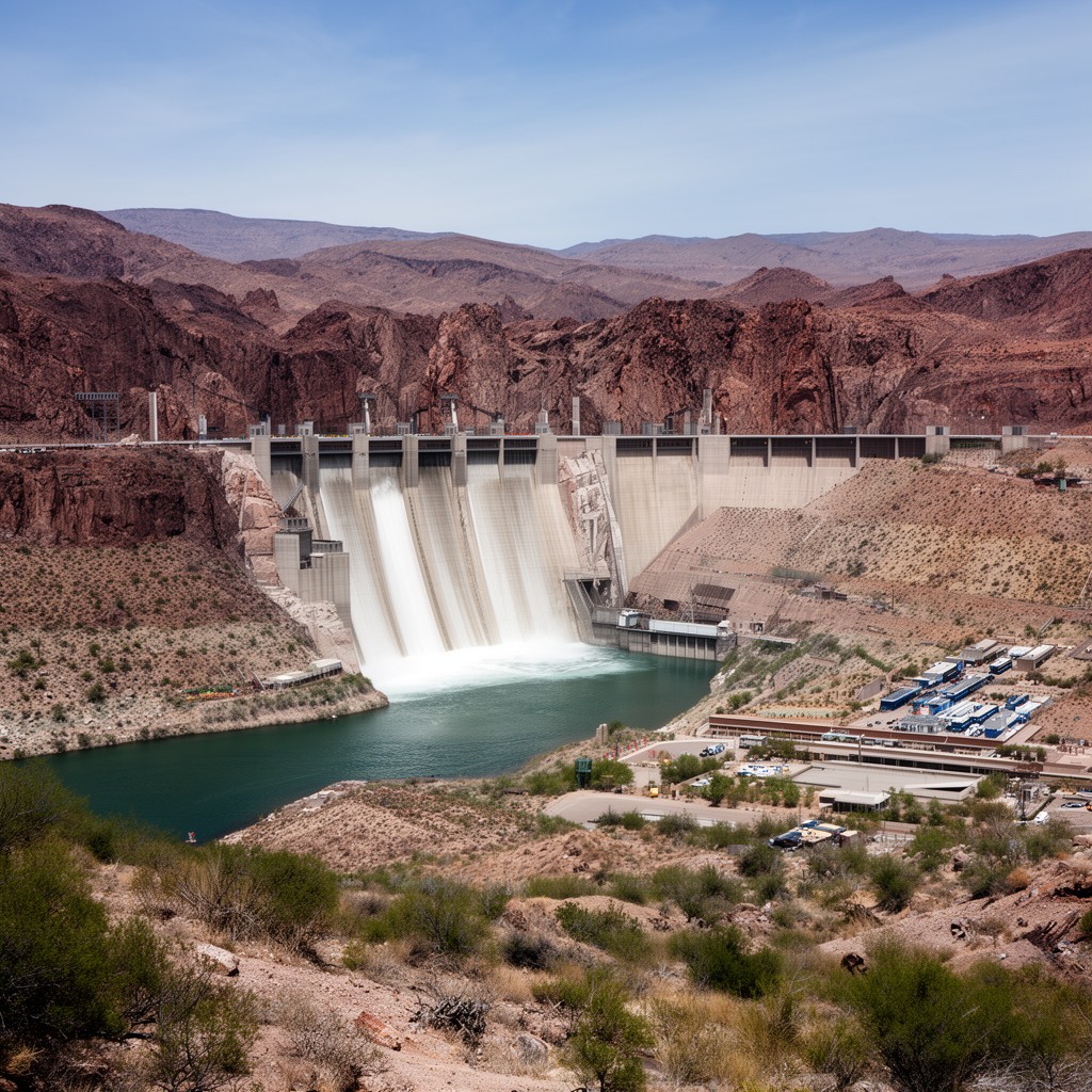 AI-generated illustration of Parker Dam