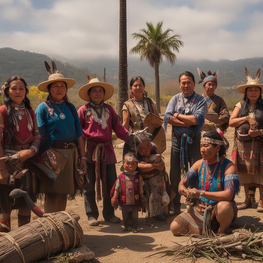 AI-generated illustration of Indigenous peoples of California