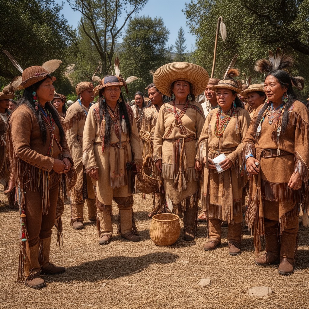 AI-generated illustration of Pomo people