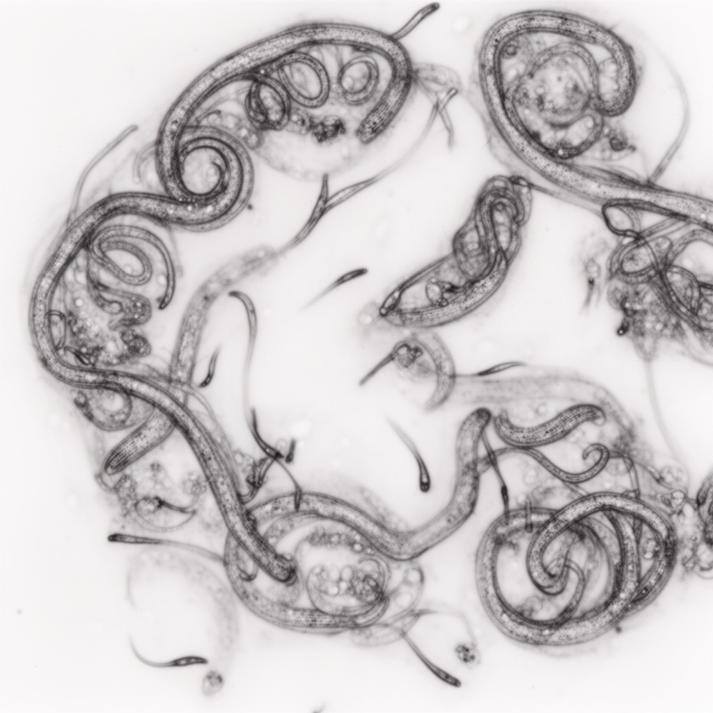 AI-generated illustration of Trichinella spiralis