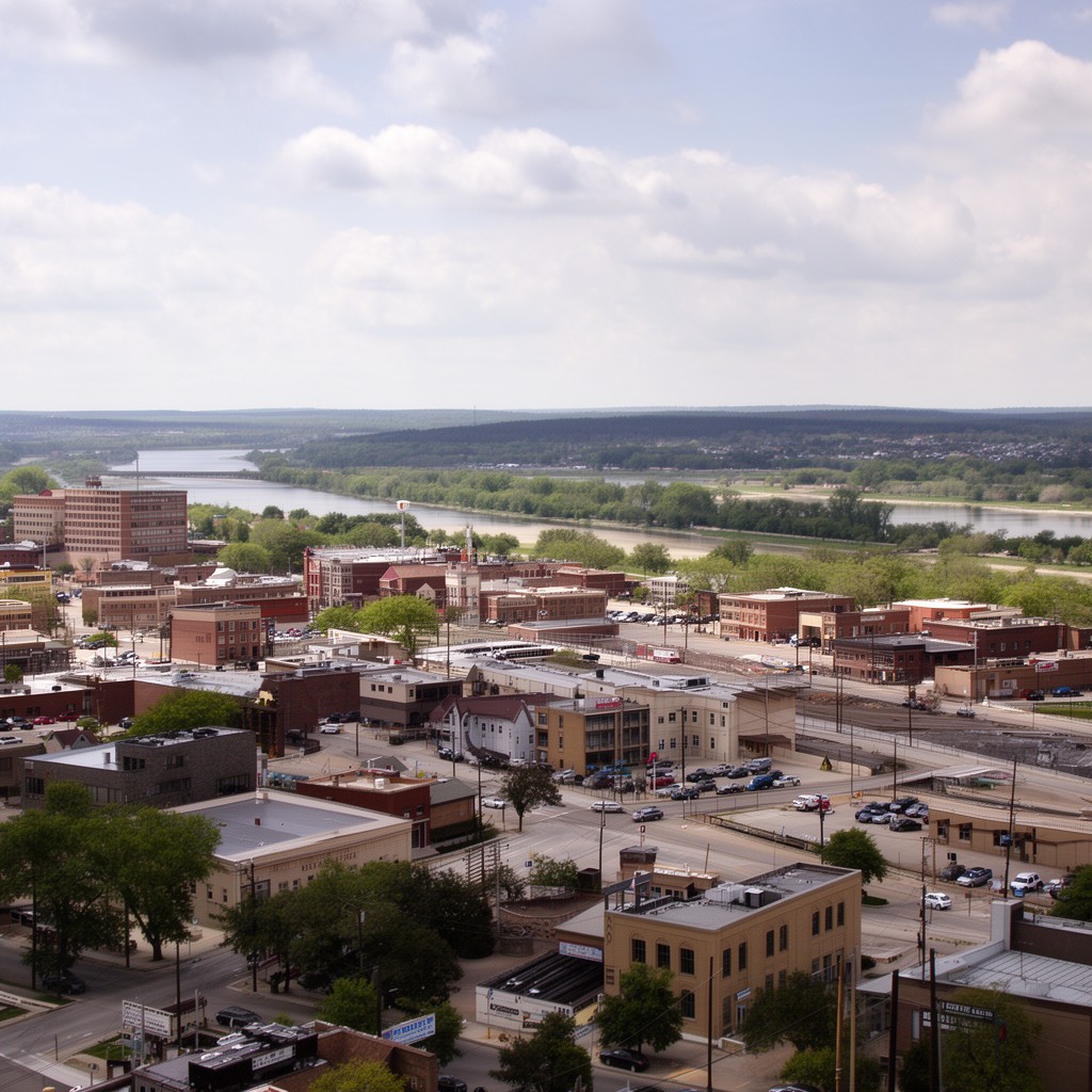 AI-generated illustration of South Sioux City, Nebraska