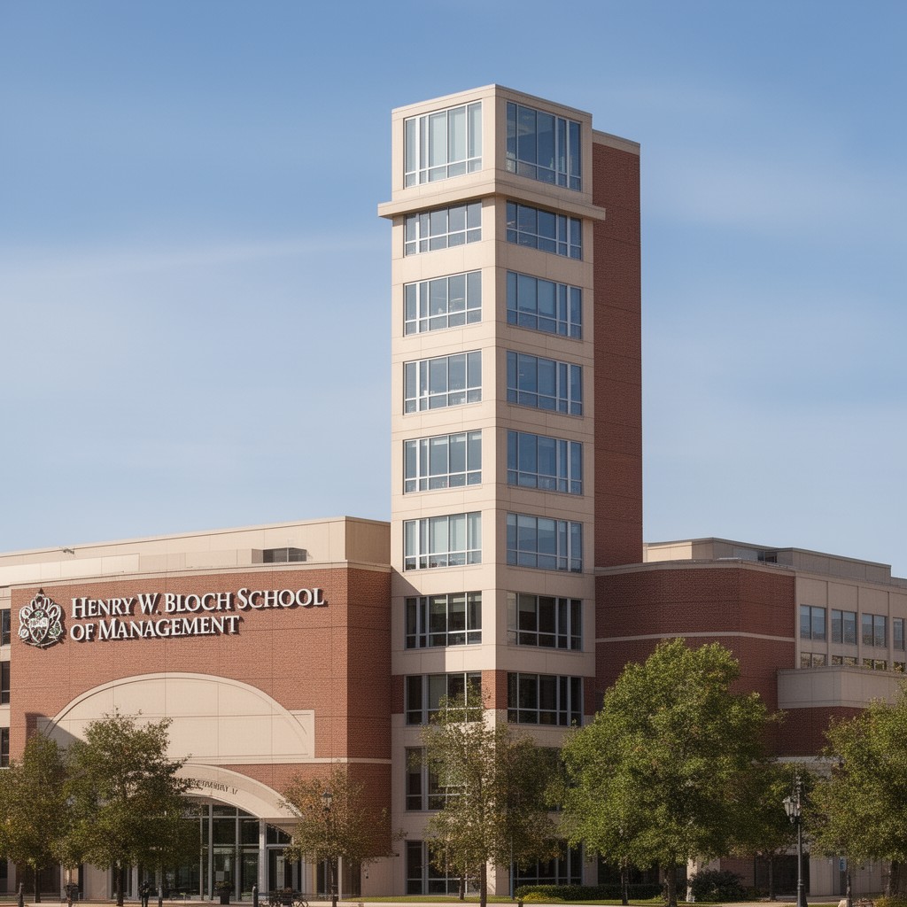 AI-generated illustration of Henry W. Bloch School of Management