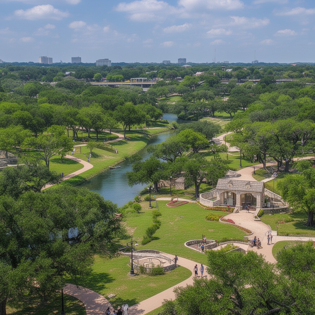 AI-generated illustration of Brackenridge Park