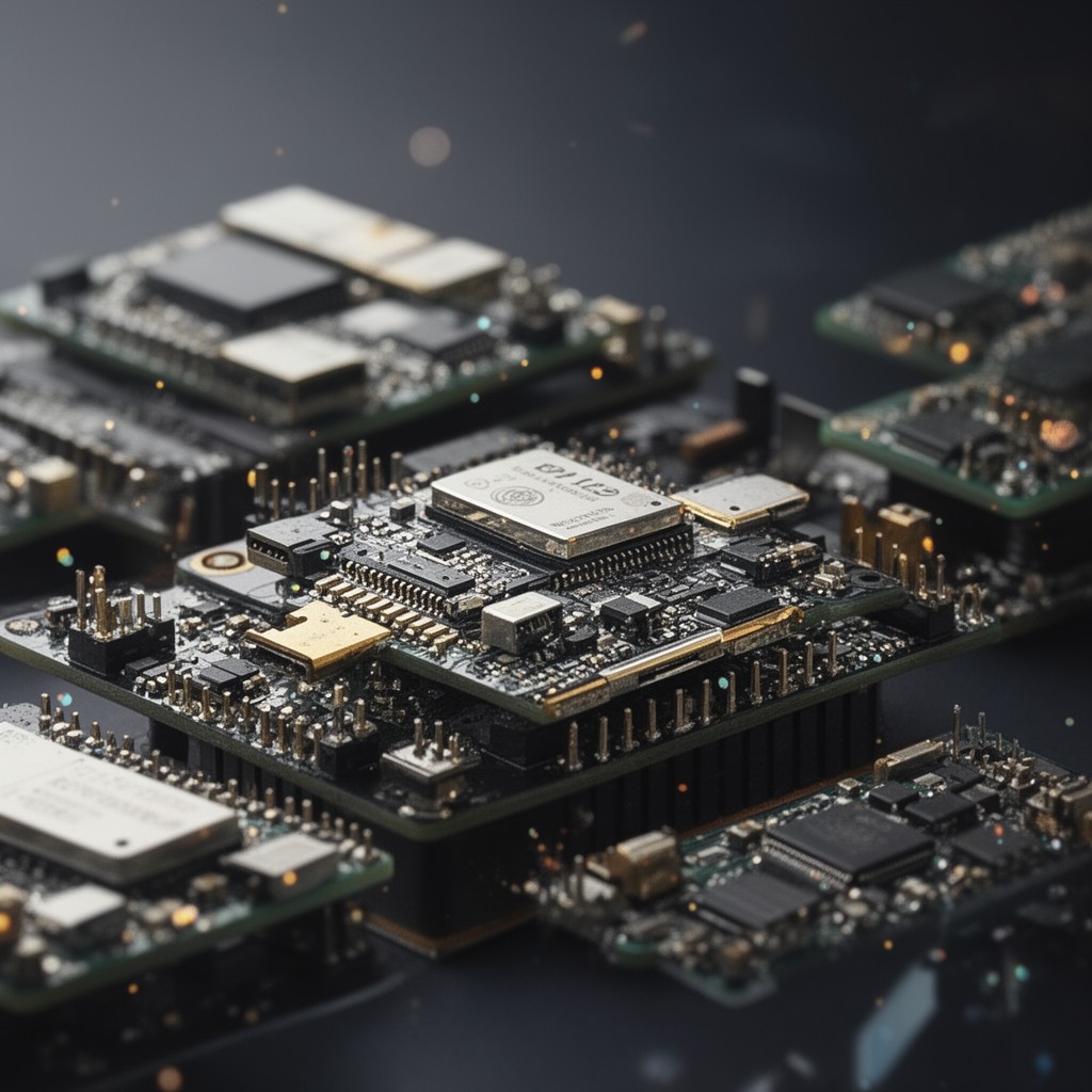 AI-generated illustration of ESP32 microcontrollers