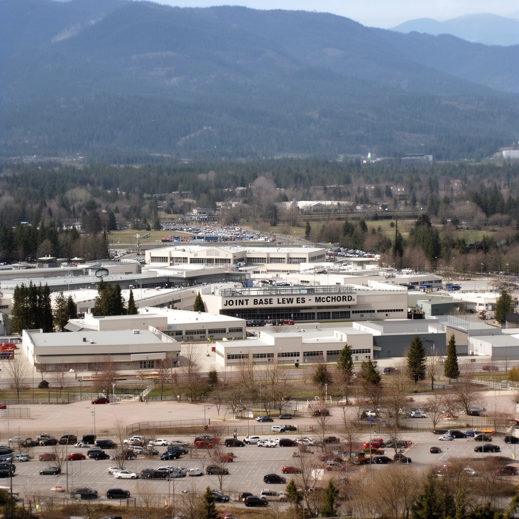 AI-generated illustration of Joint Base Lewis–McChord, Washington