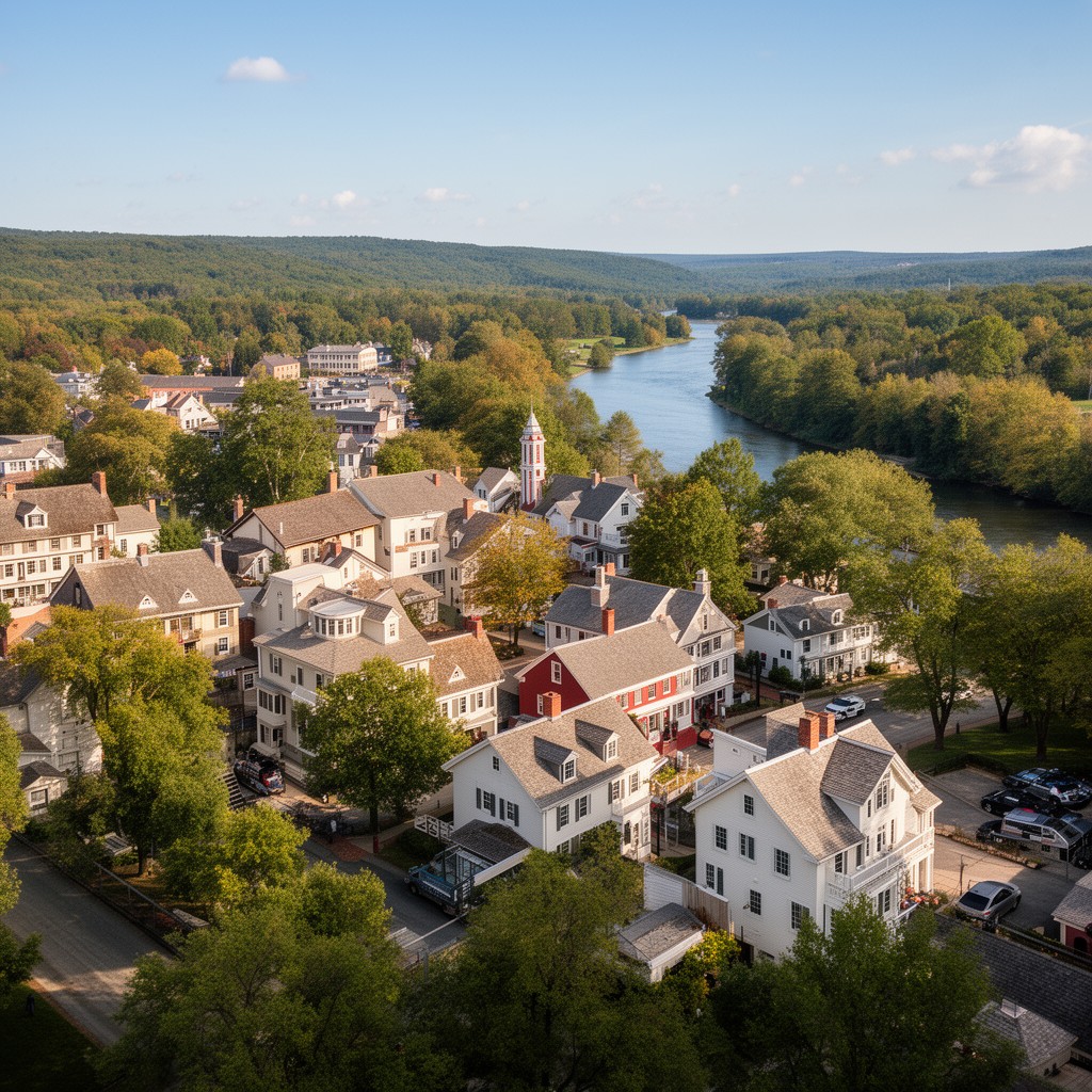 AI-generated illustration of Exeter, New Hampshire