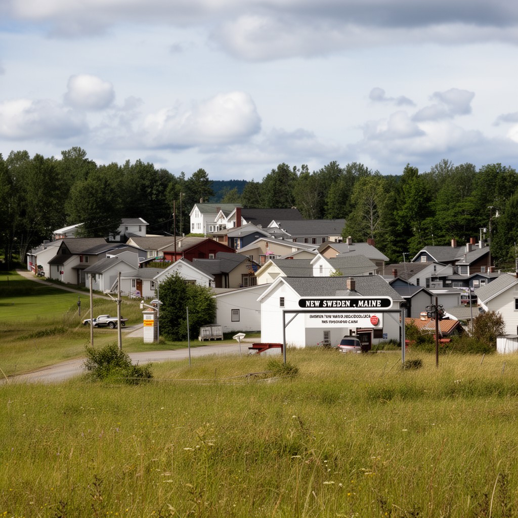 AI-generated illustration of New Sweden, Maine