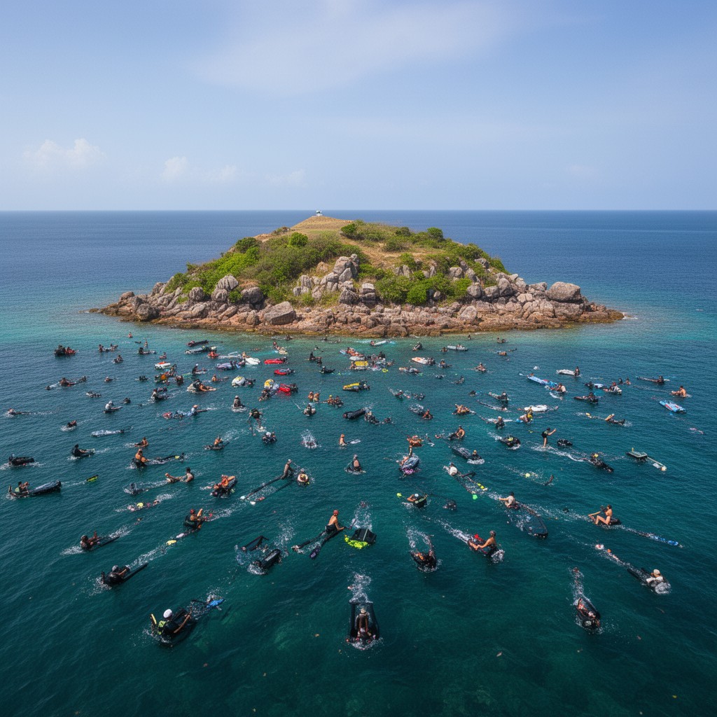 AI-generated illustration of Pigeon Island