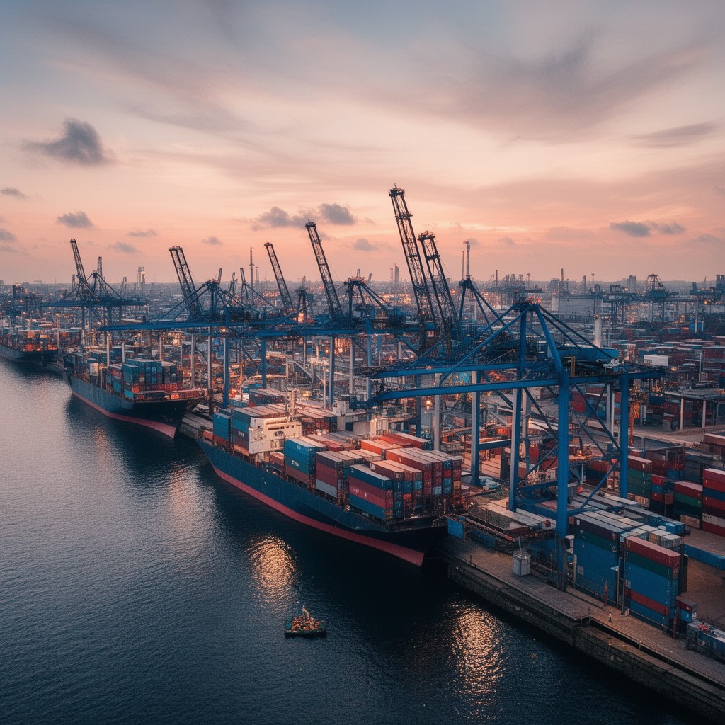 AI-generated illustration of Port of Rotterdam