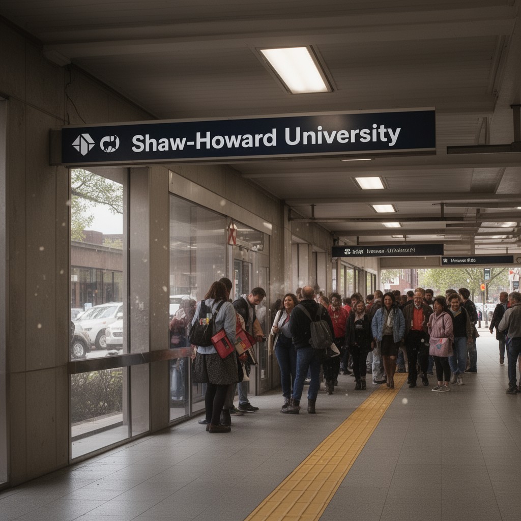 AI-generated illustration of Shaw–Howard University station