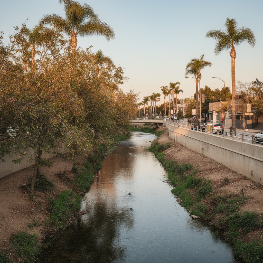AI-generated illustration of San Tomas Aquino Creek