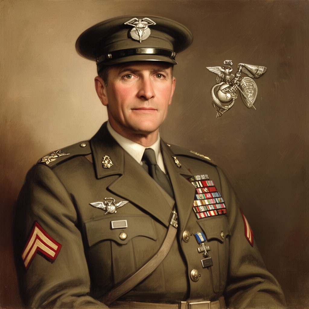 AI-generated illustration of John A. Lejeune