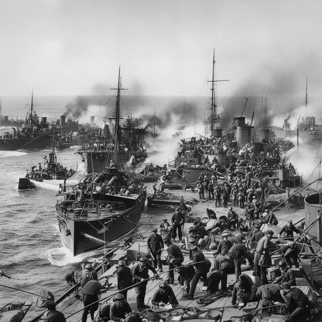 AI-generated illustration of Pacific theater of the Russo-Japanese War