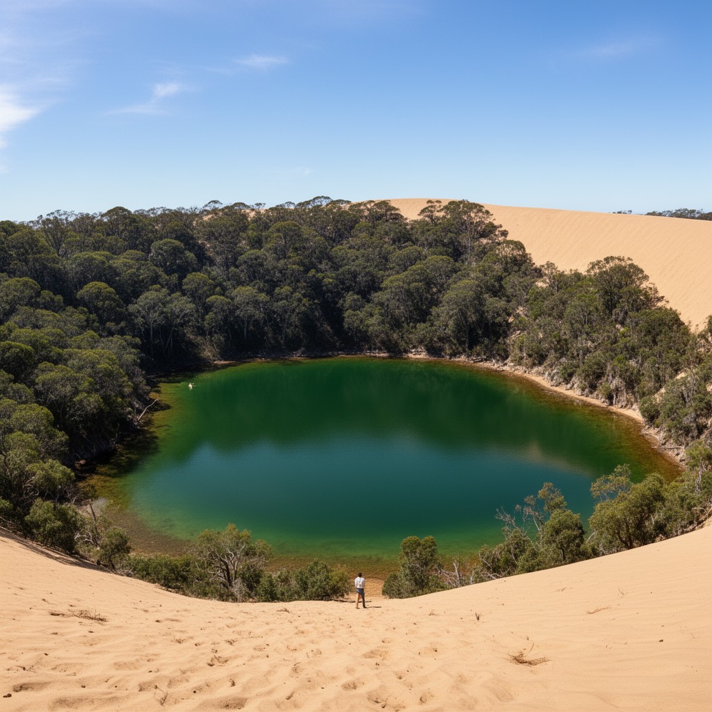 AI-generated illustration of Lake Wabby