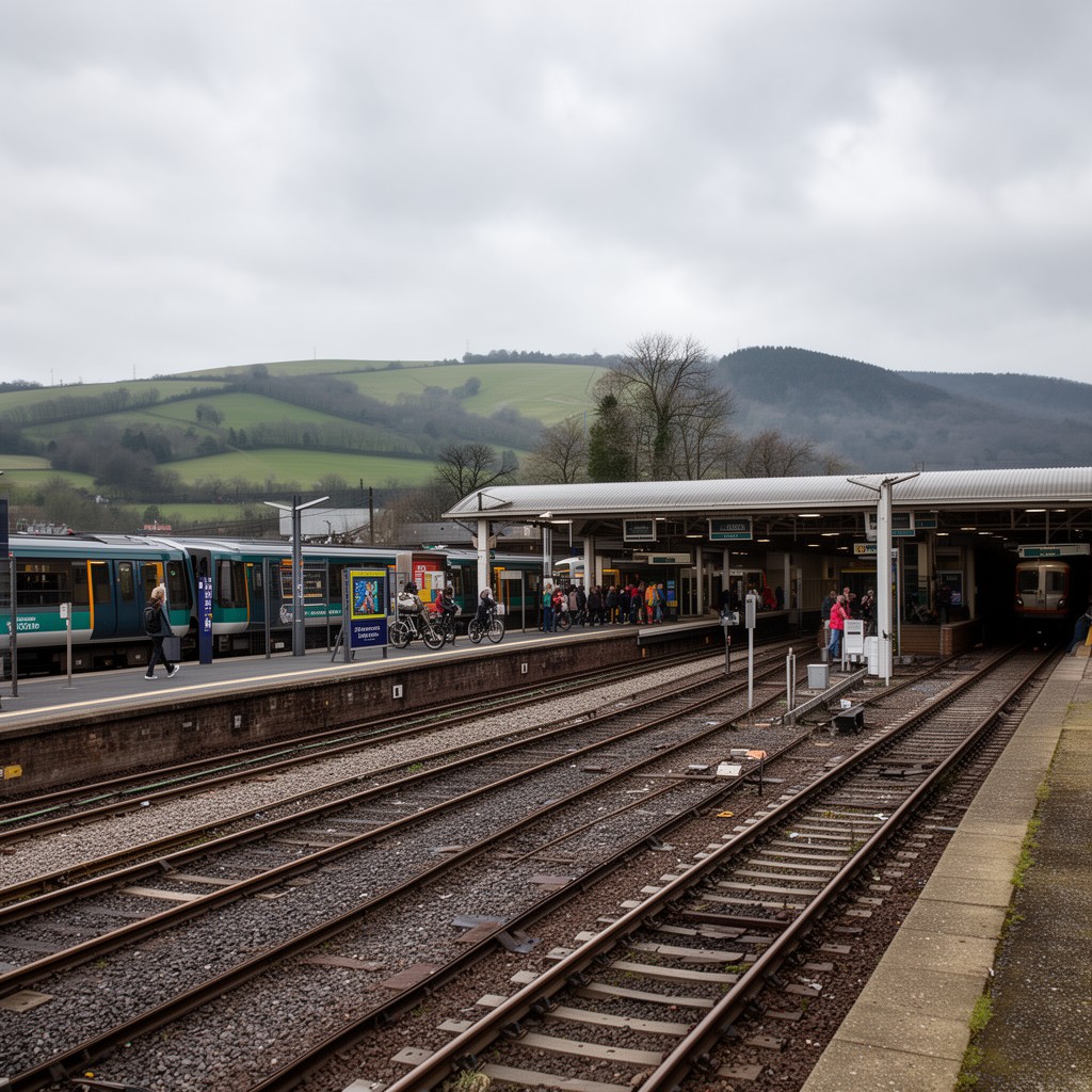 AI-generated illustration of Neath railway station