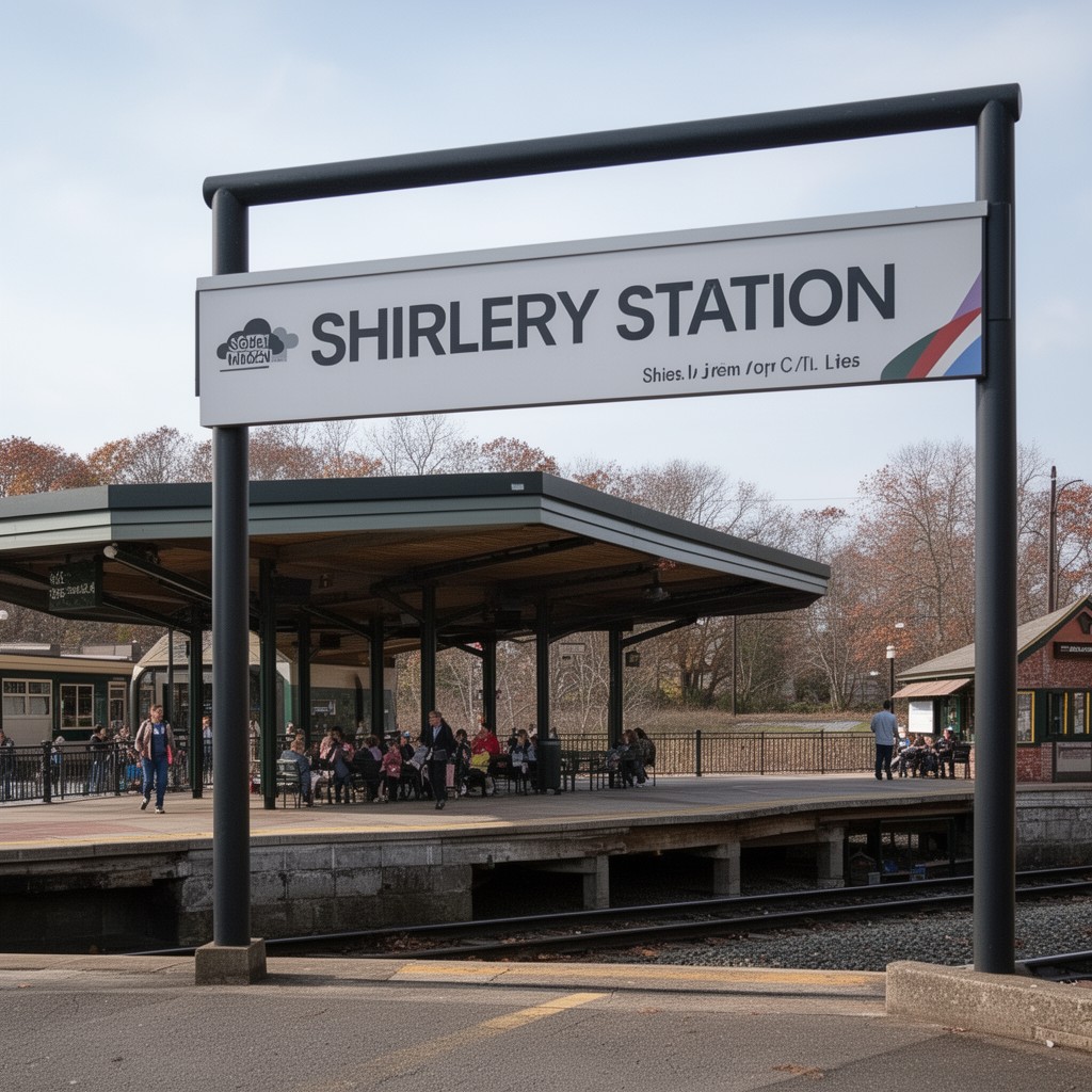 AI-generated illustration of Shirley station