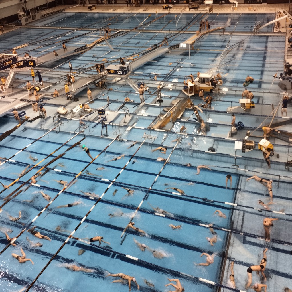 AI-generated illustration of California Golden Bears men’s swimming and diving