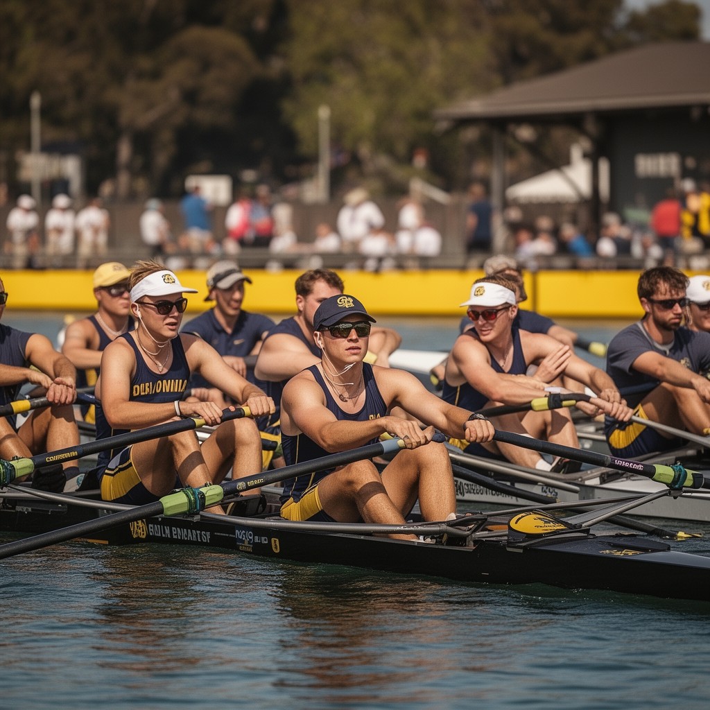 AI-generated illustration of California Golden Bears men’s rowing