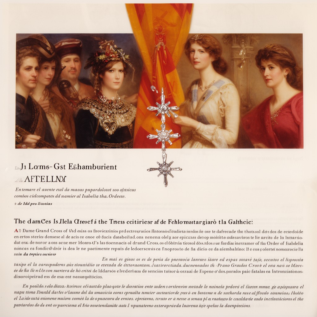 AI-generated illustration of Dame Grand Cross of the Order of Isabella the Catholic