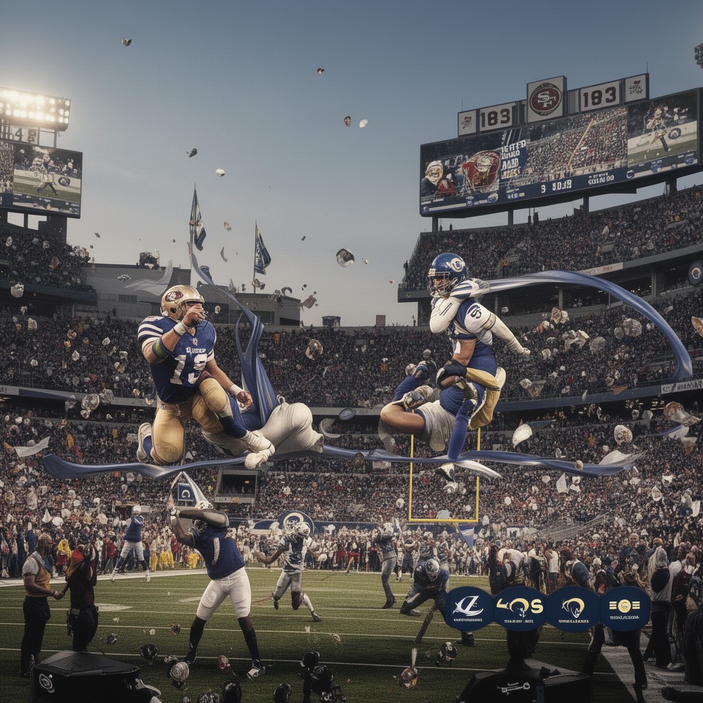 AI-generated illustration of San Francisco 49ers–Los Angeles Rams rivalry