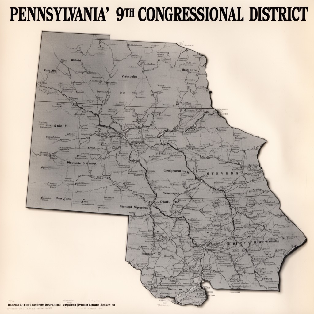 AI-generated illustration of Pennsylvania's 9th congressional district