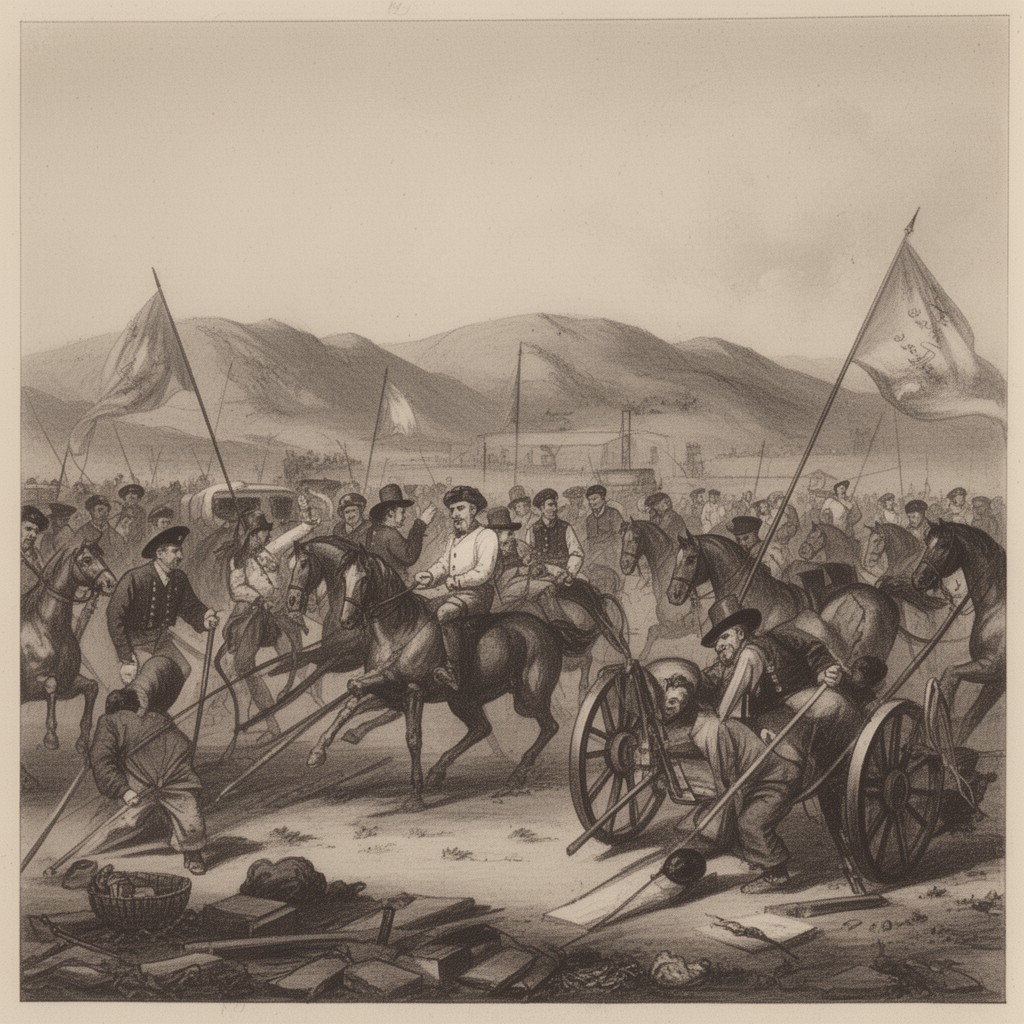 AI-generated illustration of Californian campaign of the Mexican–American War