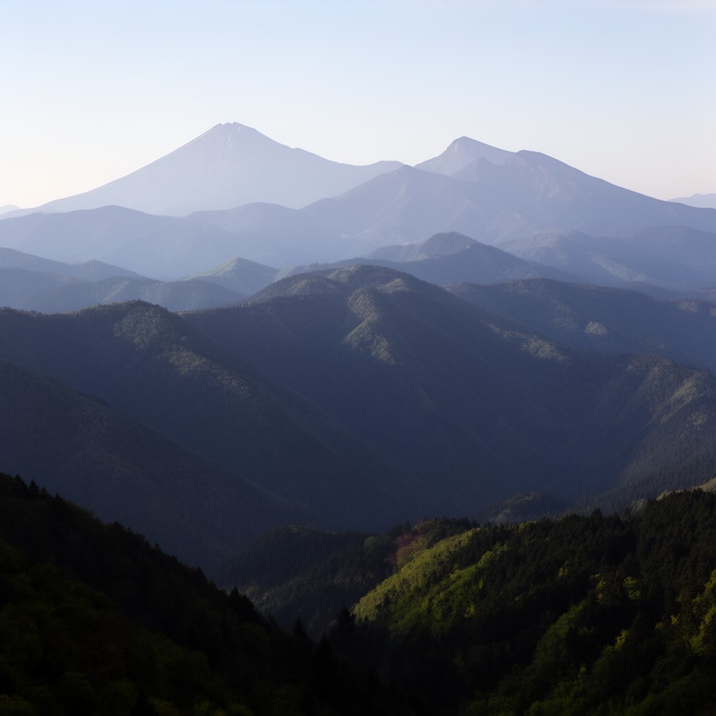 AI-generated illustration of Kanto Mountains
