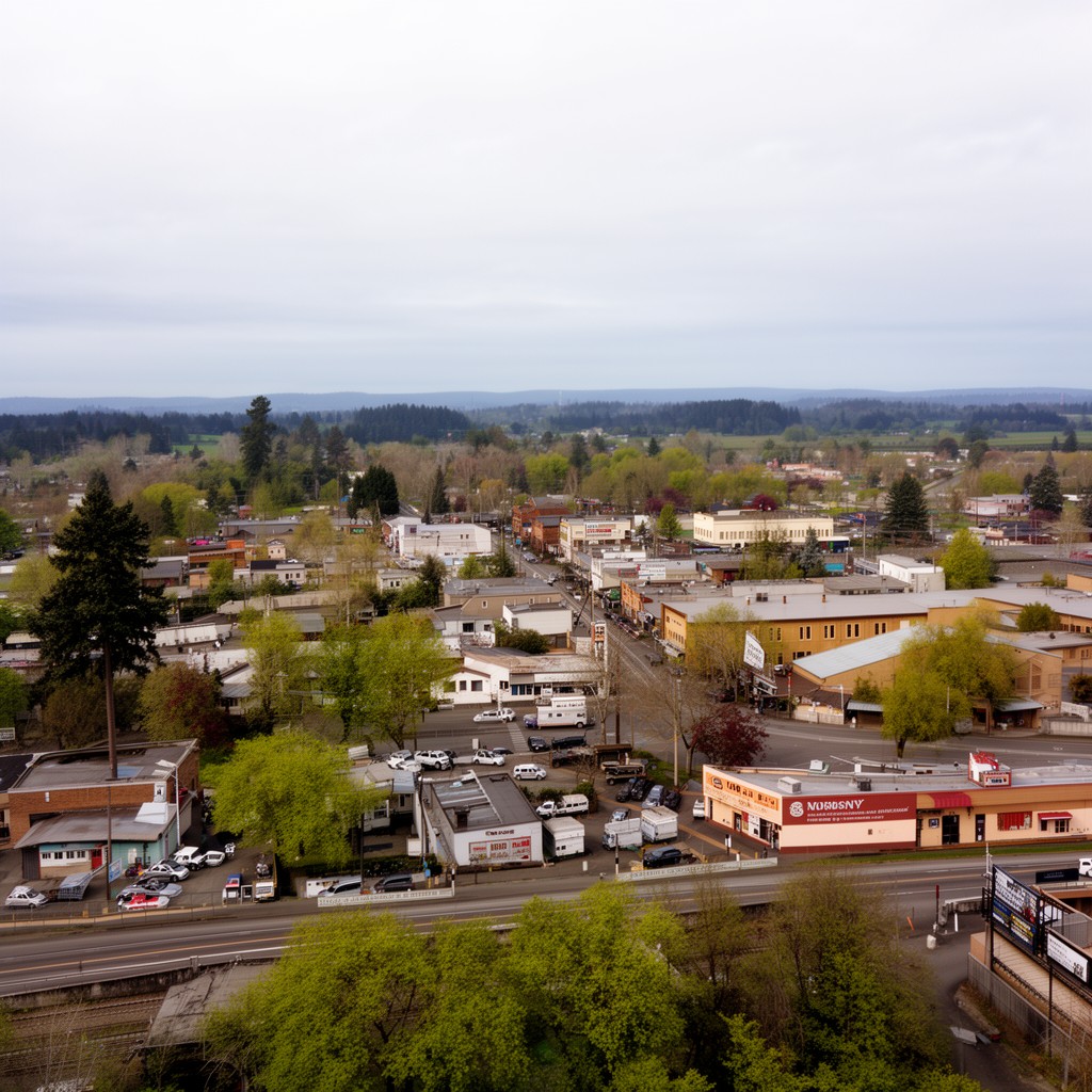 AI-generated illustration of Drain, Oregon