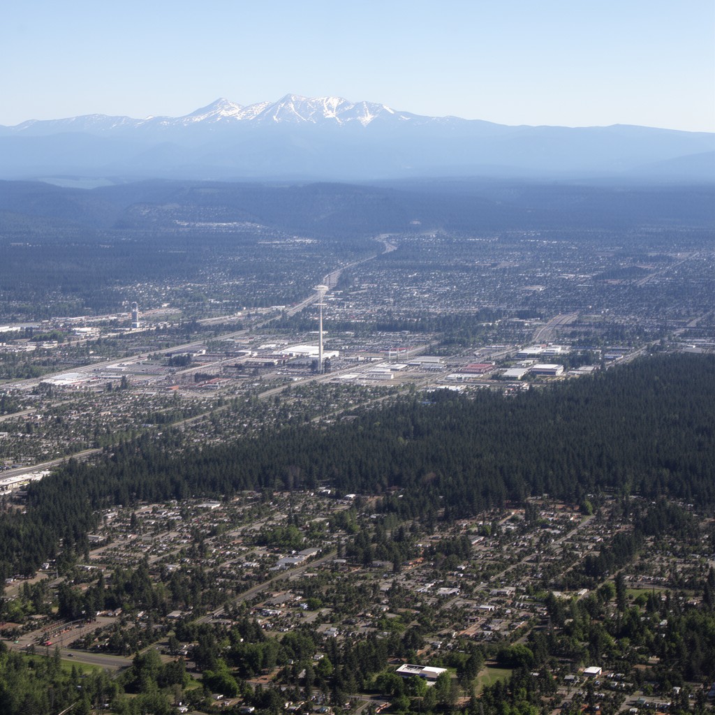 AI-generated illustration of Roseburg, Oregon micropolitan area