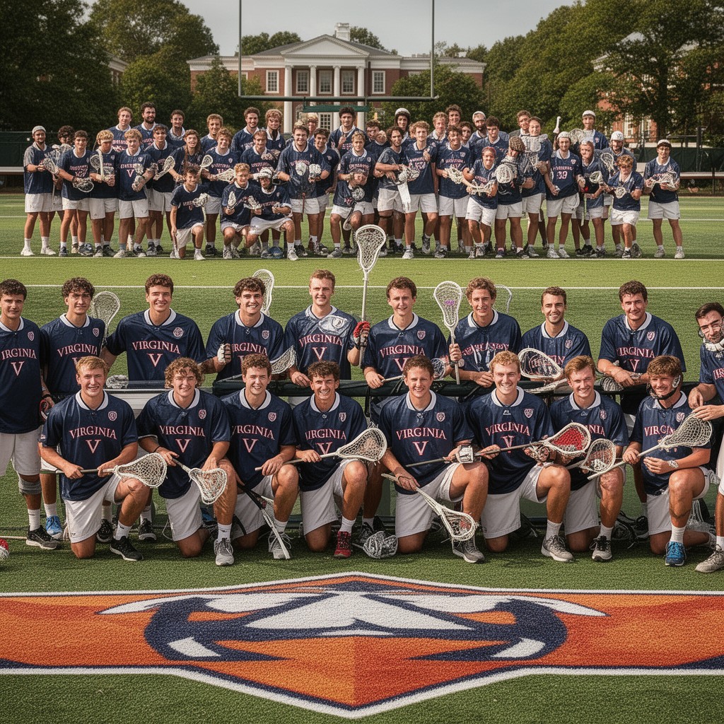 AI-generated illustration of University of Virginia men's lacrosse team