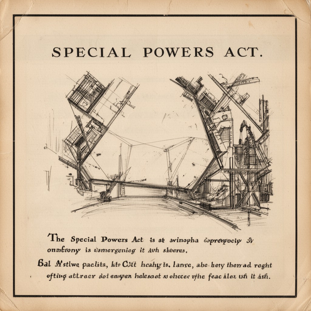 AI-generated illustration of Special Powers Act