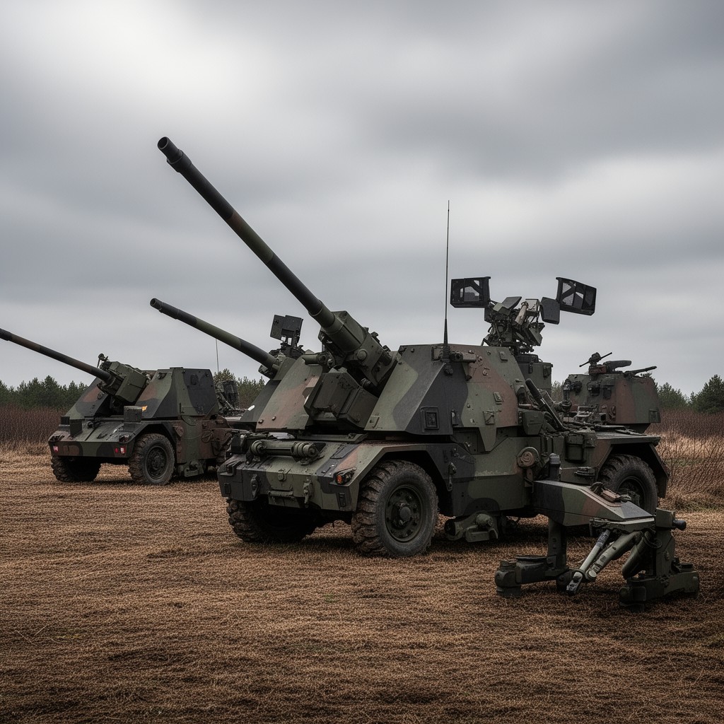 AI-generated illustration of FH77 howitzer series