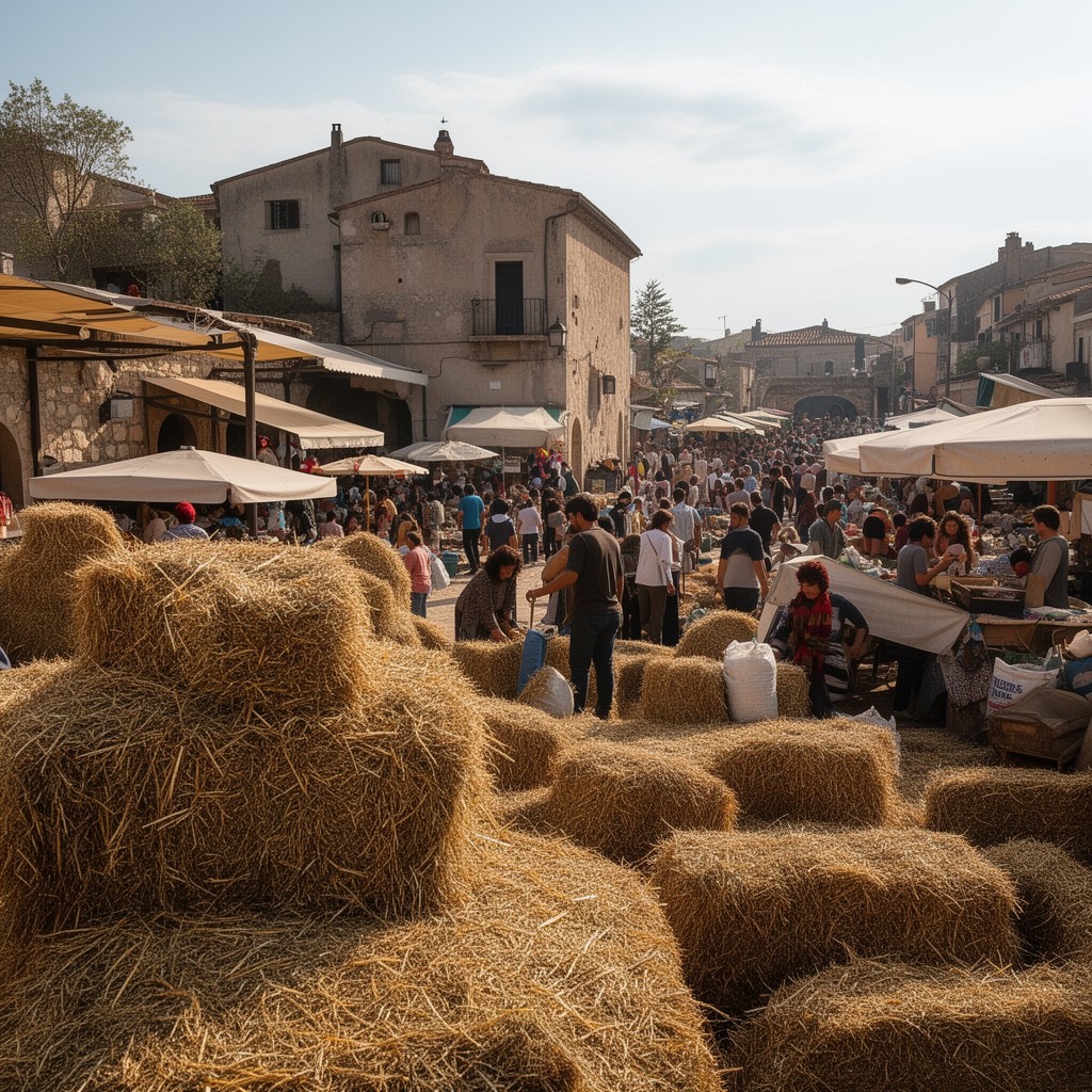 AI-generated illustration of hay market