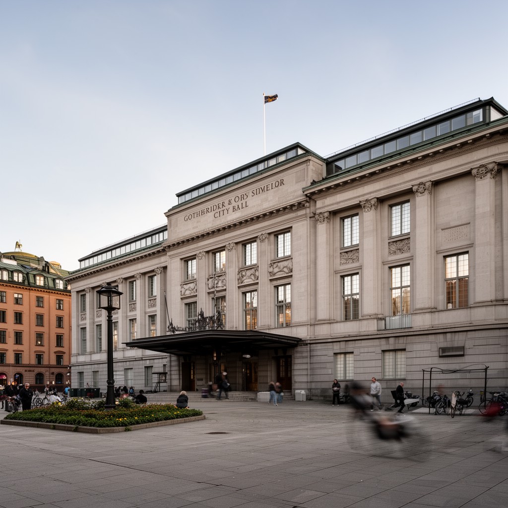 AI-generated illustration of Gothenburg City Hall extension
