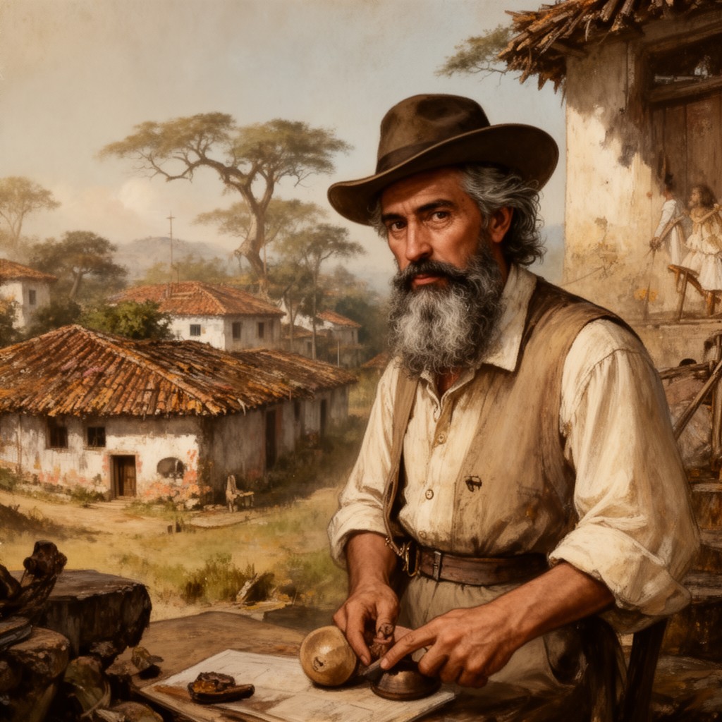AI-generated illustration of José Arcadio Buendía