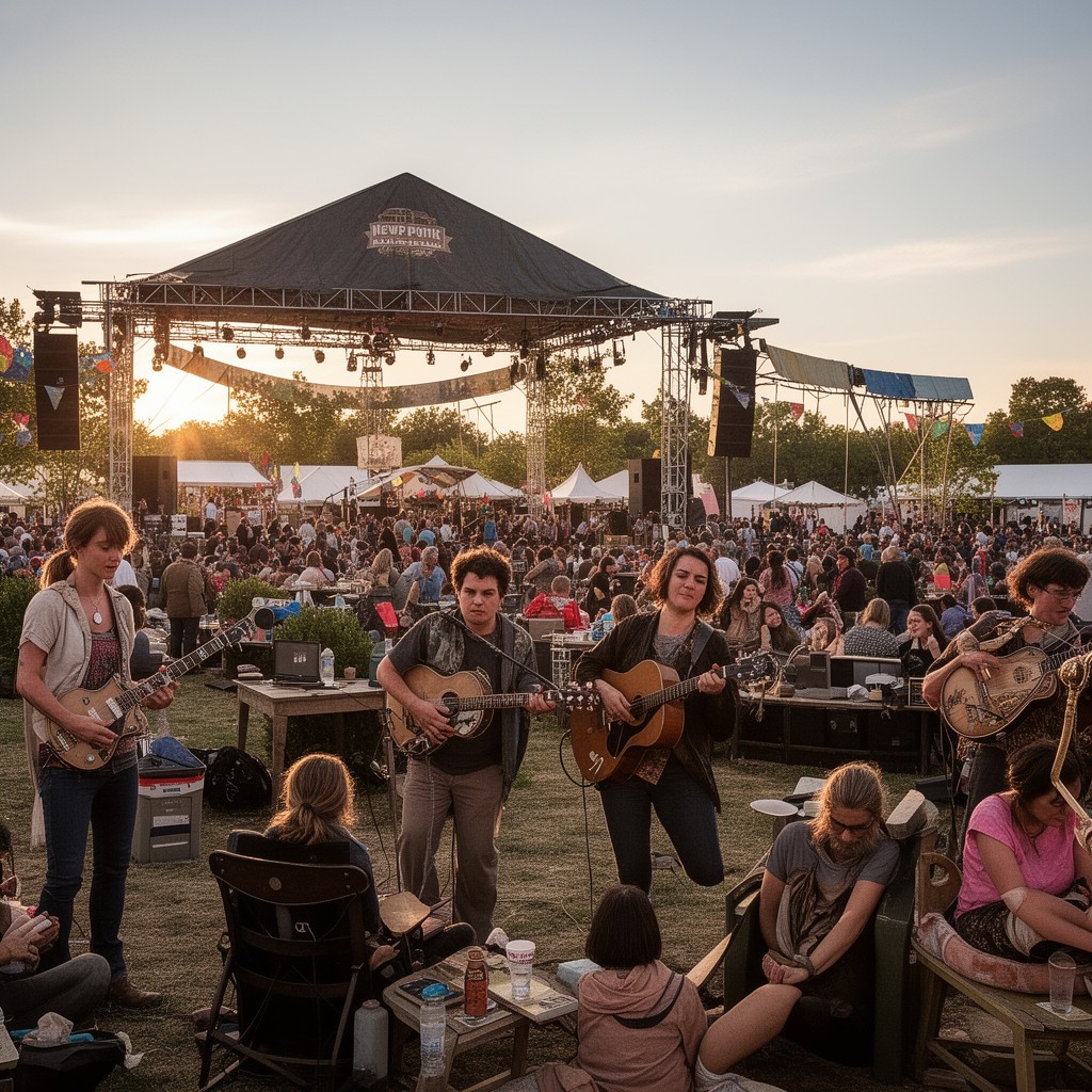 AI-generated illustration of Newport Folk Festival