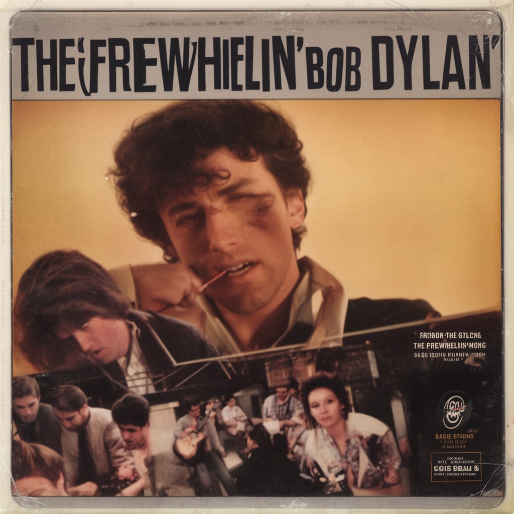 AI-generated illustration of The Freewheelin' Bob Dylan