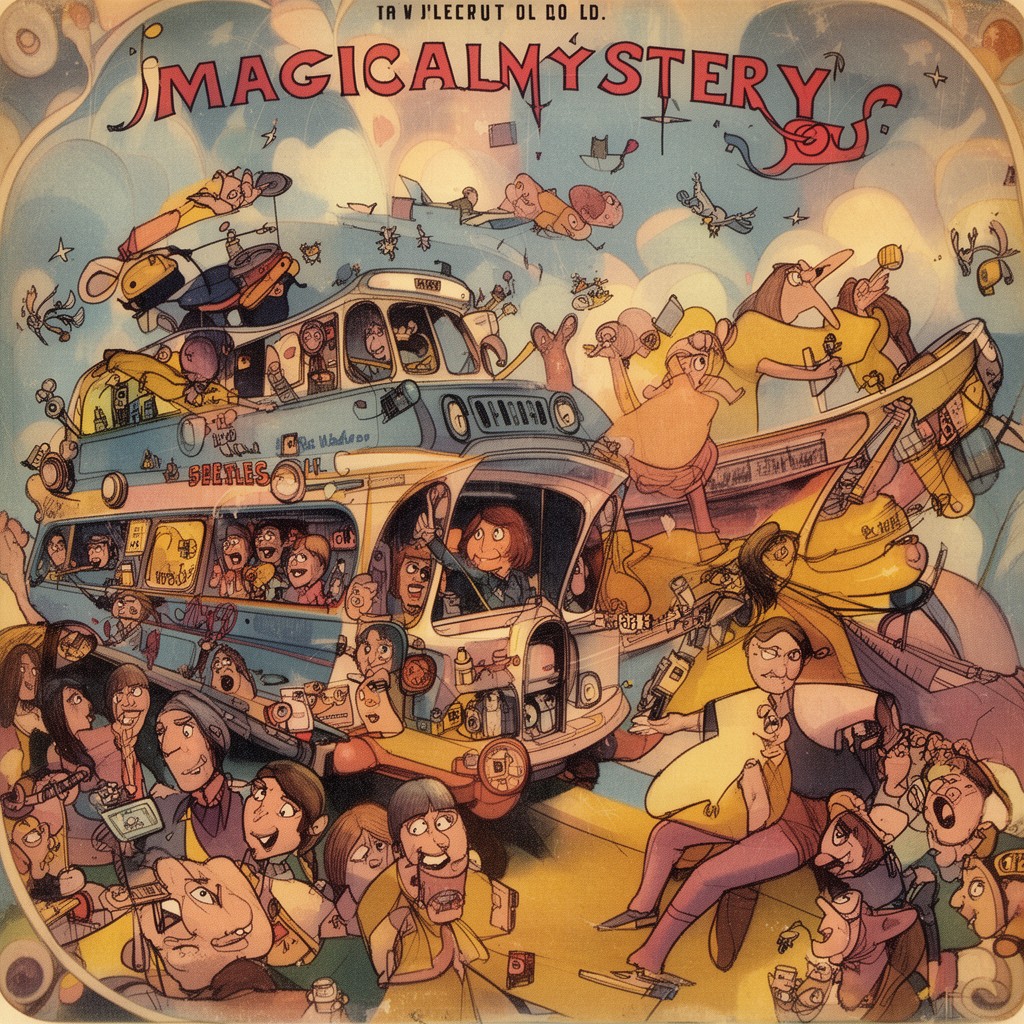 AI-generated illustration of Magical Mystery Tour