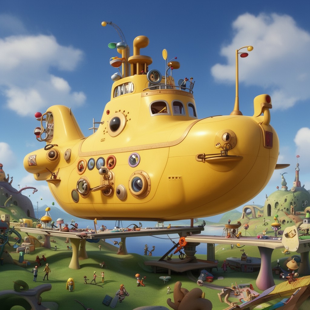 AI-generated illustration of Yellow Submarine