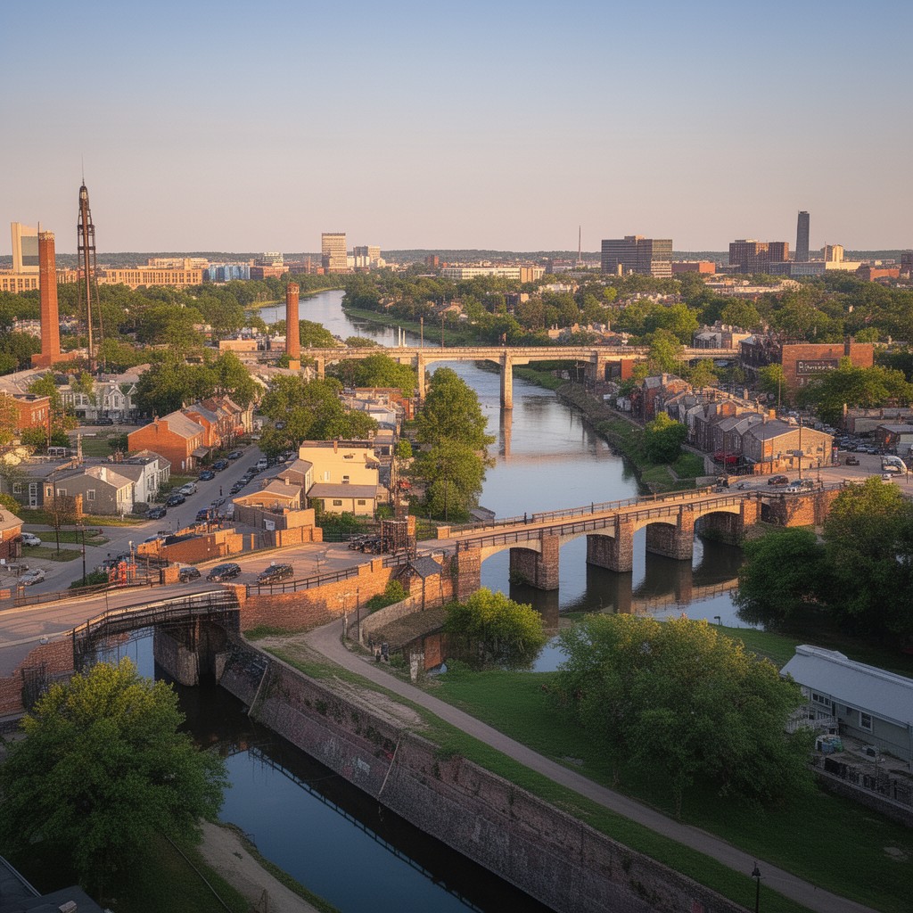 AI-generated illustration of Lockport, Illinois area