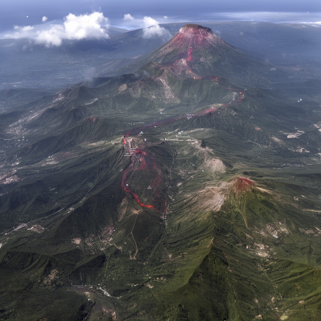 AI-generated illustration of Mariana volcanic arc