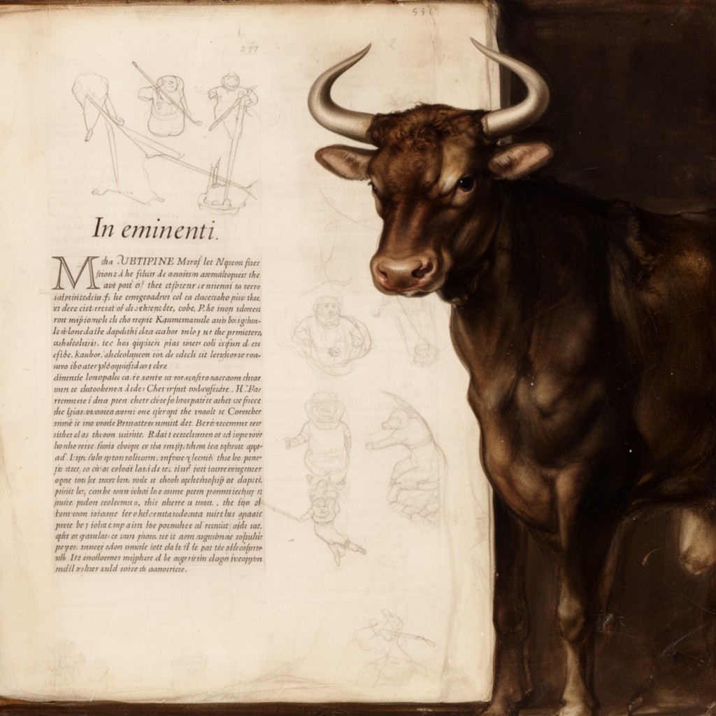 AI-generated illustration of bull "In eminenti"
