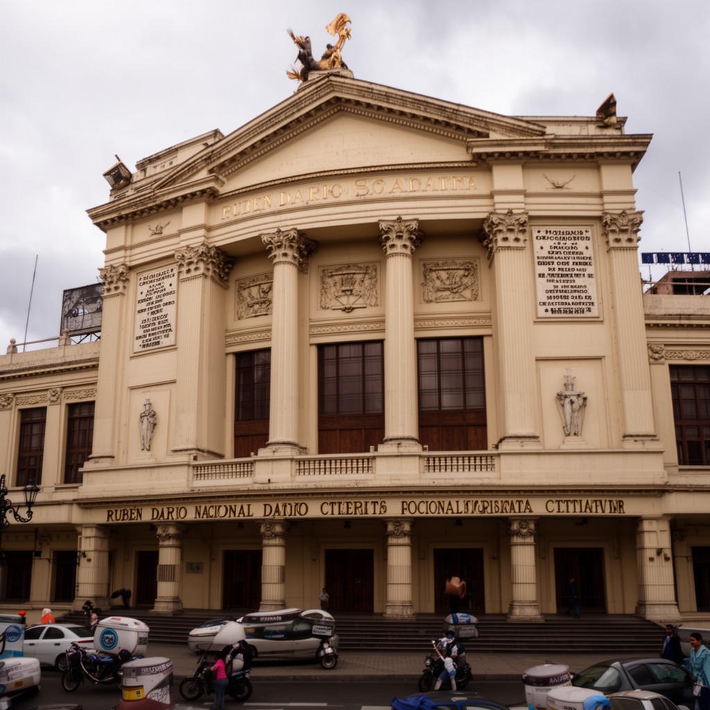 AI-generated illustration of Rubén Darío National Theatre