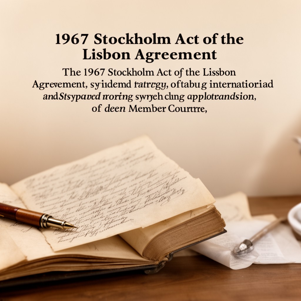 AI-generated illustration of 1967 Stockholm Act of the Lisbon Agreement