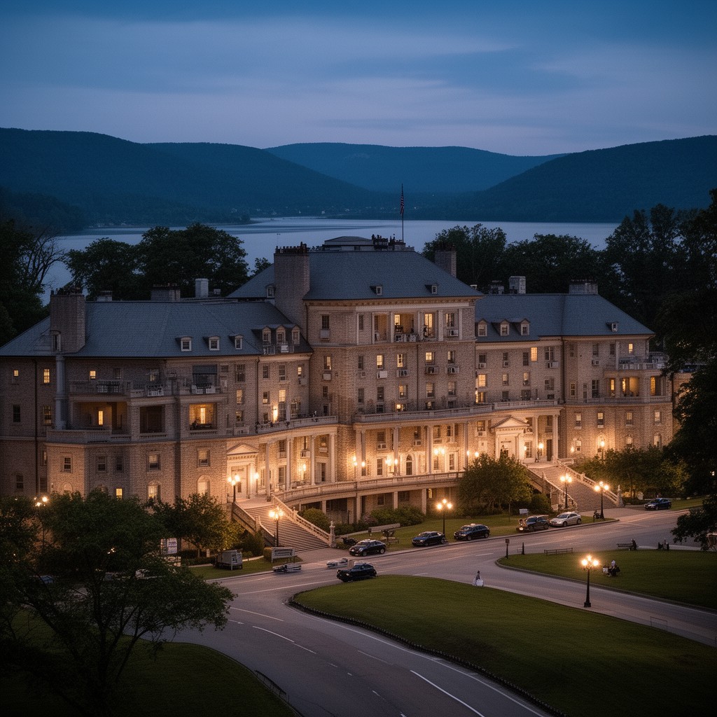 AI-generated illustration of The Thayer Hotel at West Point