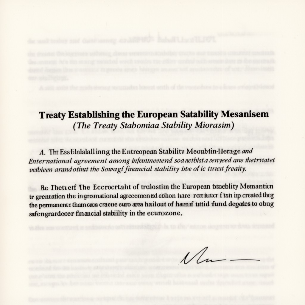 AI-generated illustration of Treaty Establishing the European Stability Mechanism