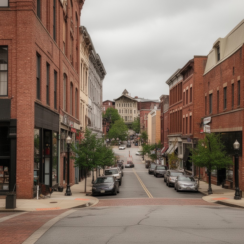 AI-generated illustration of Downtown Martinsburg Historic District