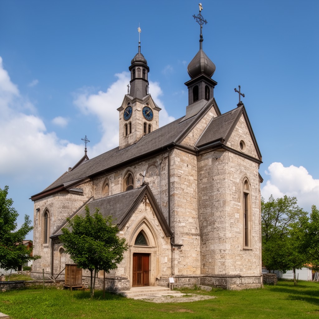 AI-generated illustration of Serbian Orthodox Church of St. Peter and Paul