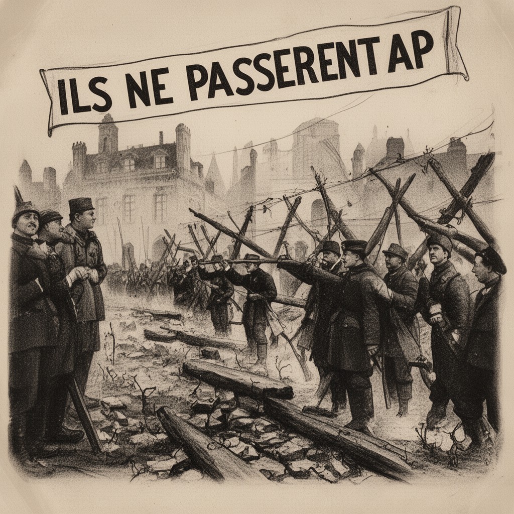 AI-generated illustration of Ils ne passeront pas