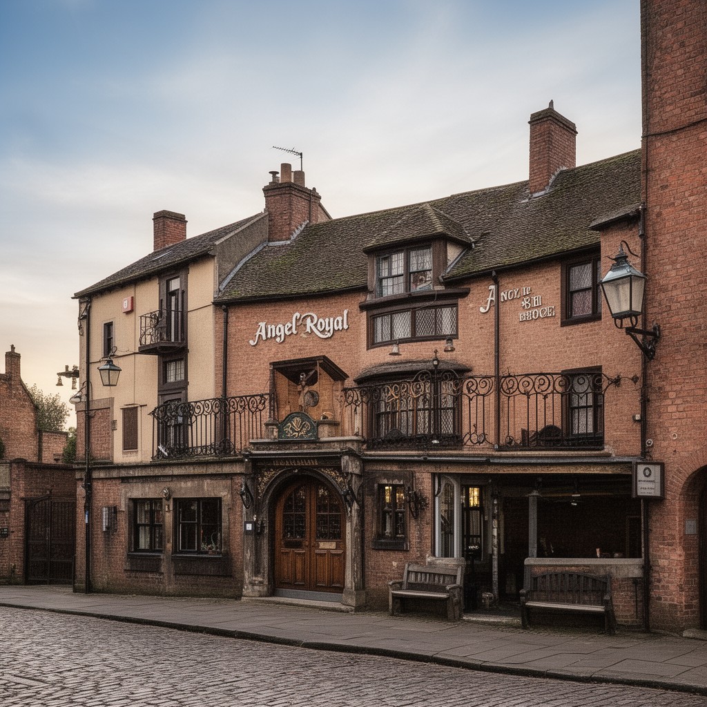 AI-generated illustration of Angel and Royal Hotel